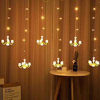 Гірлянда Штора Свічки, Колір ламп теплий 3м