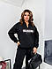 Жіночий базовий теплий осінній костюм оверсайз двойка кофта батник на блискавці штани на манжеті тринитка на флісі люкс батал, фото 3