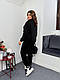 Жіночий базовий теплий осінній костюм оверсайз двойка кофта батник на блискавці штани на манжеті тринитка на флісі люкс батал, фото 2
