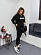 Жіночий базовий теплий осінній костюм оверсайз двойка кофта батник на блискавці штани на манжеті тринитка на флісі люкс батал, фото 4