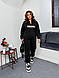 Жіночий базовий теплий осінній костюм оверсайз двойка кофта батник на блискавці штани на манжеті тринитка на флісі люкс батал, фото 5