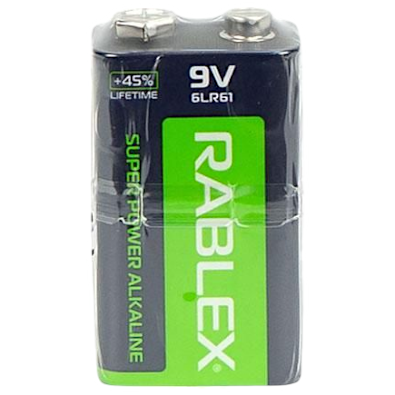 Батарейка лужна Rablex 6LR61 9V, Super Power Alkaline, крона, трей 1 шт.