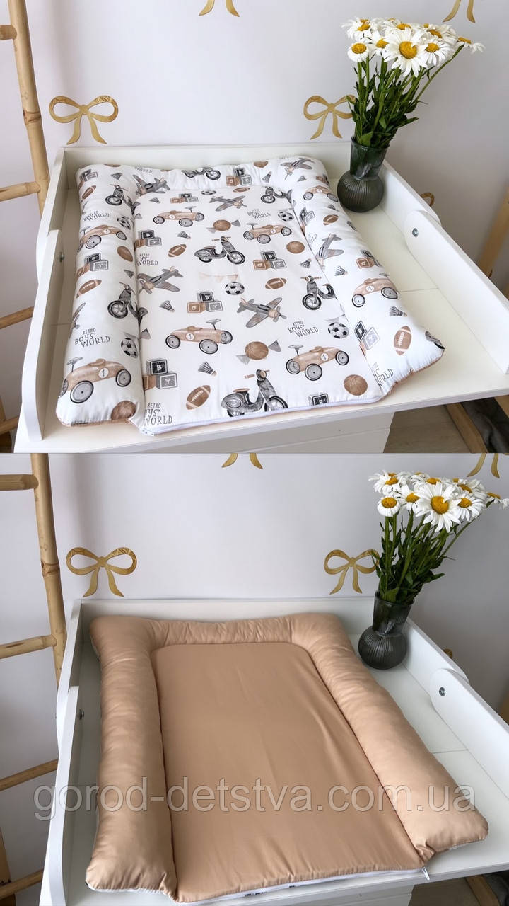 Матрацик двторонній на пеленальний столик комод для новонародженного поролоновий матрац на дитячий комод, фото 1