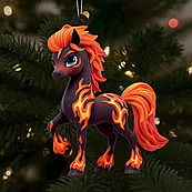 Дерев'яні ялинкові новорічні прикраси і фігурні іграшки красиві подарунки на ялинку різдвяна іграшка прикраса новорічний коник