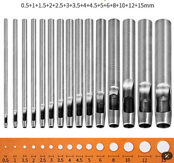 Набір сталевих гострих круглих діроколів інструменти для пробивання отворів
