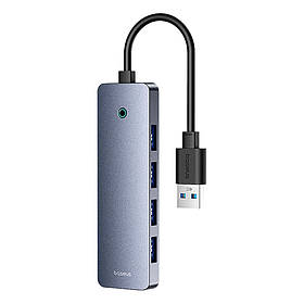 USB HUB хаб перехідник конвертер адаптер BASEUS UltraJoy Series 4-Port Hub Lite (4 USB3.0, 5Gbps) для ноутуку ПК