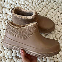 Калоші жіночі утепленні з піни напівчоботи ева бежеві галоші для жінок EVA зимові калоші 37-41