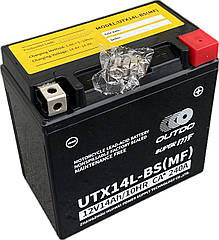 Мото акумулятор 12В 14А/год АКБ OUTDO UTX14-BS (MF) 148х86х146мм