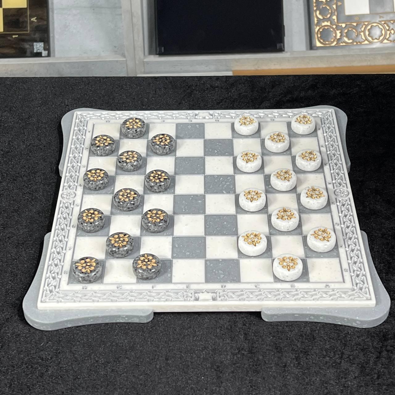 Шашки з каменю 30х30см подарункові, фото 1