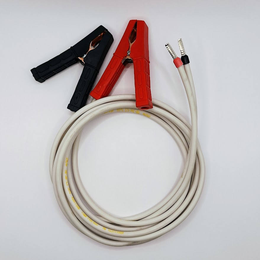 Кабель 10мм2 довжина 2х200см мідний з акумуляторними затискачати та штирьовими накінечниками під АКБ - контролер