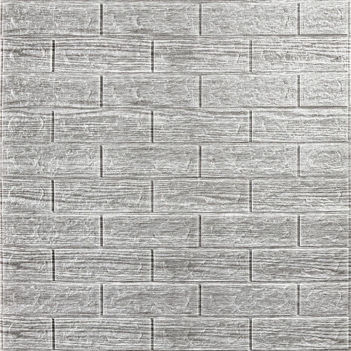 Самоклеюча декоративна 3D панель 700х770х5мм Сіра смужка цегла (183) SW-00000488, фото 1