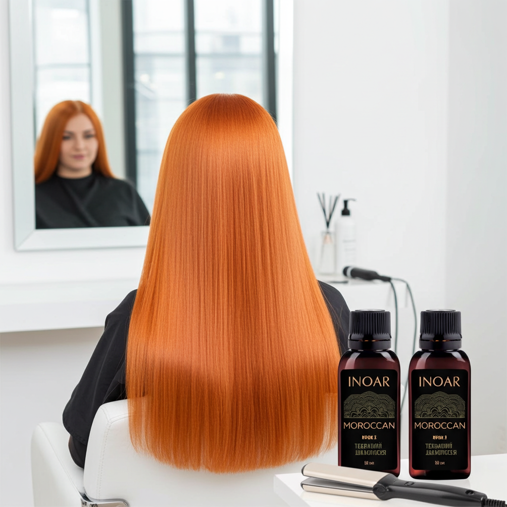 Кератин для слов'янського волосся набір, Inoar Moroccan Hair Keratin (shmp/1000ml + keratin/1000ml), фото 1