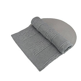 Плед дитячий одинарний демісезонний для малюків в'язаний в коляску, в ліжечко, на виписку 70*80 см Шарлі Talvi сірий