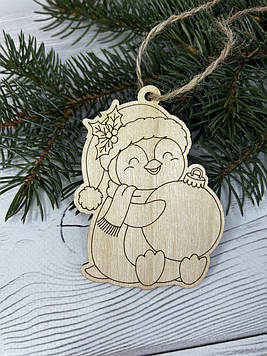 Дерев'яна ялинкова іграшка Пінгвін 9*6,5см