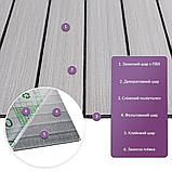 Покриття вінілове самоклеюче 3D рейки 600х600х2,8мм Скандинавський білий шпон SW-00002197, фото 2