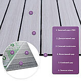 Покриття вінілове самоклеюче 3D рейки 600х600х2,8мм Кедр срібний SW-00002198, фото 2