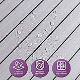 Покриття вінілове самоклеюче 3D рейки 600х600х2,8мм Кедр срібний SW-00002198, фото 4