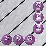 Покриття вінілове самоклеюче 3D рейки 600х600х2,8мм Кедр срібний SW-00002198, фото 5