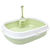 Туалет для кішок з лопаткою прямокутний 39х47х13см в асорт.