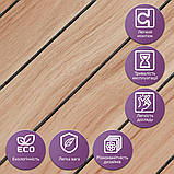 Покриття вінілове самоклеюче 3D рейки 600х600х2,8мм Тік золотистий SW-00002203, фото 5