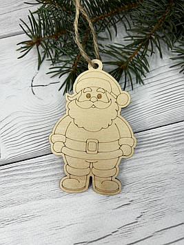 Дерев'яна ялинкова іграшка Санта 9,5*6см