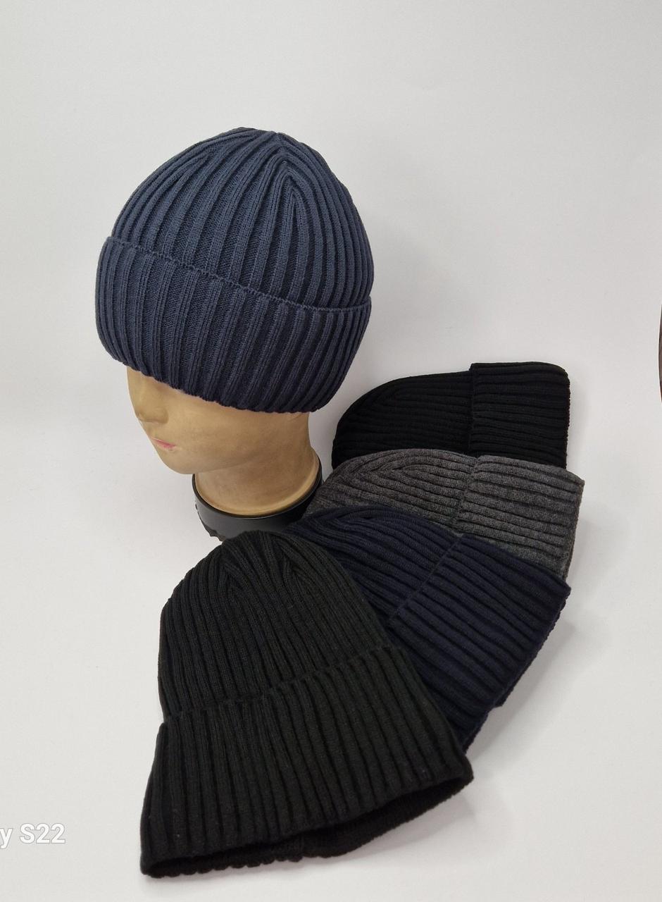 Оптом Чоловіча шапка резинка на повному флісі