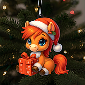 Новорічні дерев'яні прикраси іграшки конячка символ року фігурки підвіски на ялинку та для декору різдвяна іграшка в асортименті