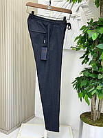 Чоловічі штани BILLIONAIRE синя меланж фліс осінь зима для активного відпочинку та прогулянок