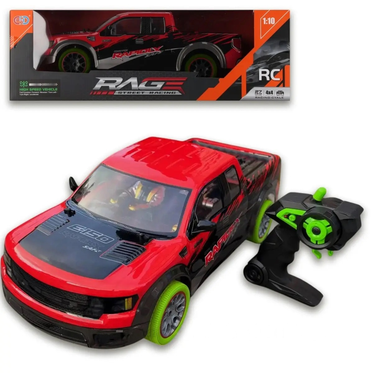 Машинка на радіокеруванні з пультом Д/у ProjectX Ford F-150 Raptor повний привод 46x20x15 см.