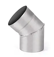 Коліно 100 з нержавійючої сталі aisi 201, 45 градусів (0.55мм)