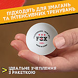 Кулі для настільного тенісу білі м'ячики для пінг понга тенісні тренувальні FOX 3star (013), фото 3