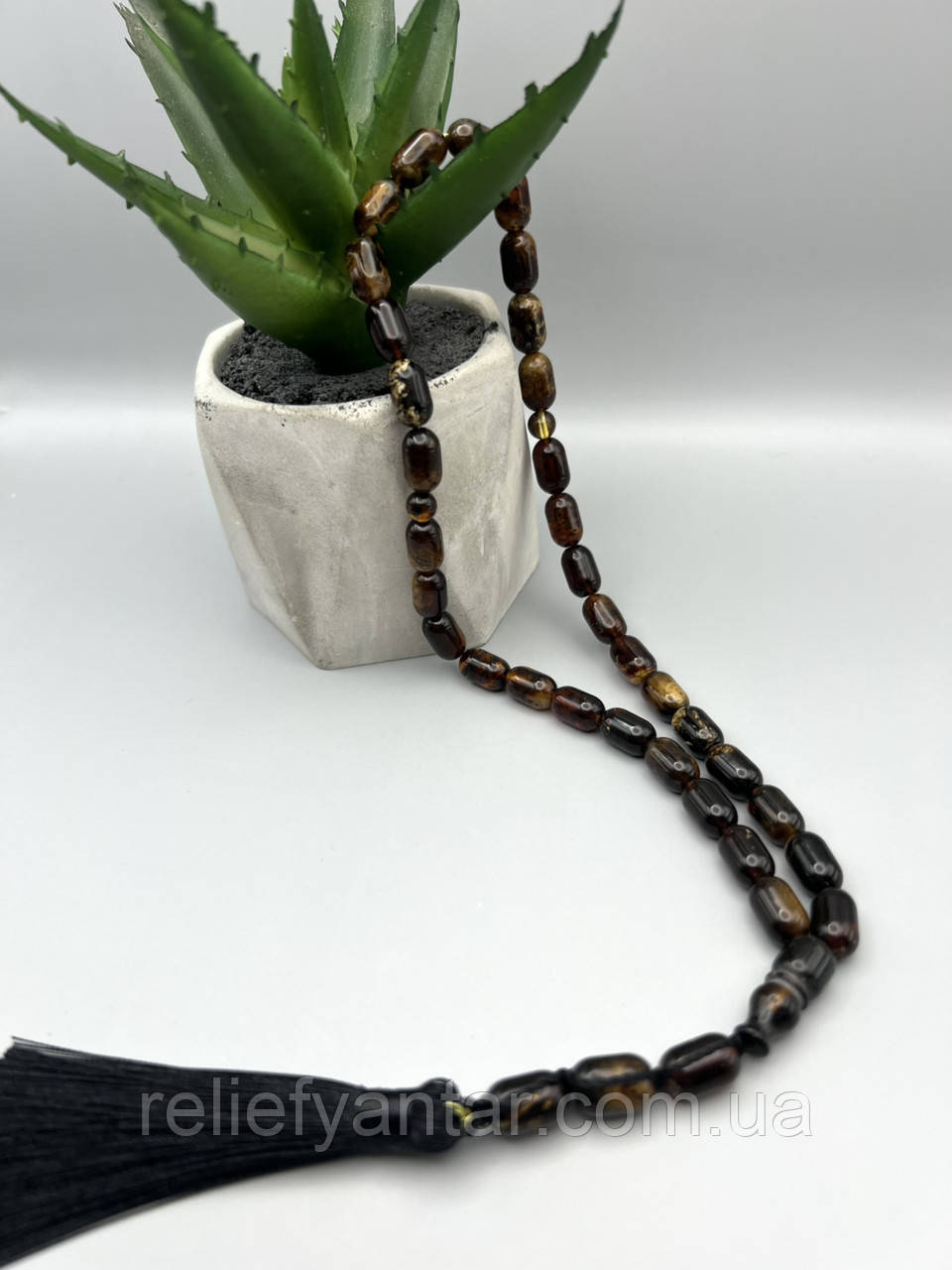 Натуральні ( пресовані) чотки з бурштину , мусульманські чотки з бурштину , чотки з бурштину, фото 1