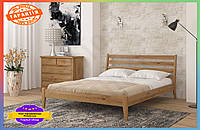 TS Двоспальне ліжко Mebigrand Челсі Горіх TOP NOW світлий 140х200 см для спальні з узголів'ям дерев'яне ліжко SHT55_Q