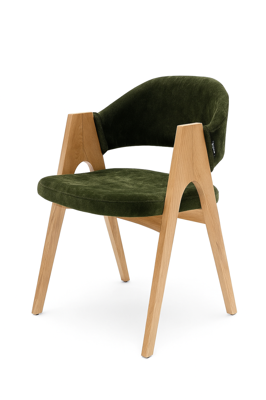 М'який стілець "Джим" з канадського дуба та тканини з потовщеним сидінням, фото 1