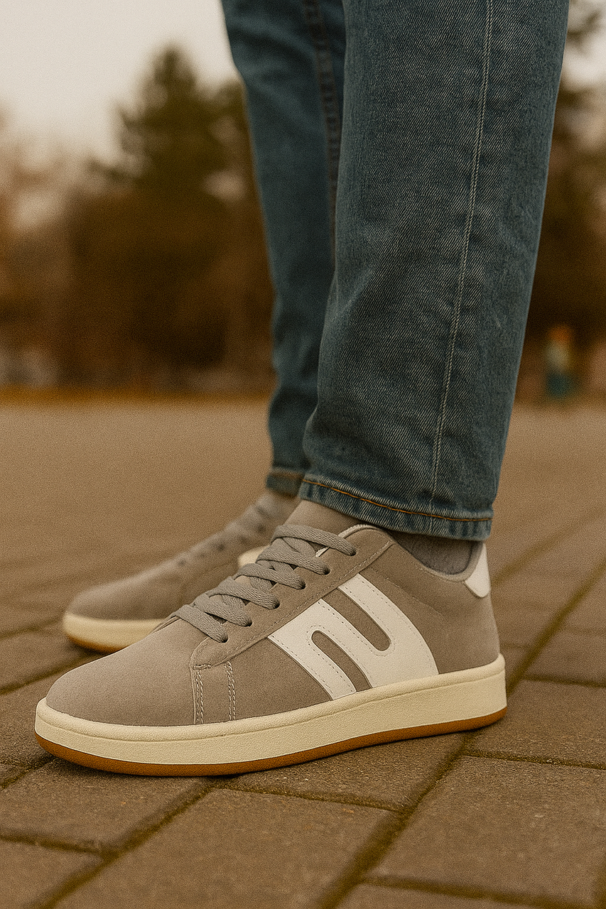 Чоловічі кеди демісезонні зручні сірого кольору (1820), фото 1