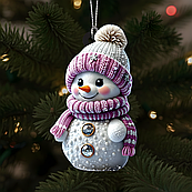 Новорічний сніговик різдвяна іграшка прикраса дерев'яні ялинкові новорічні прикраси і фігурні іграшки красиві подарунки на ялинку