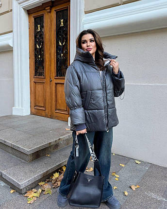 Зимова жіноча куртка великого розміру батал Розміри: 48-50, 52-54, 56-58, фото 2