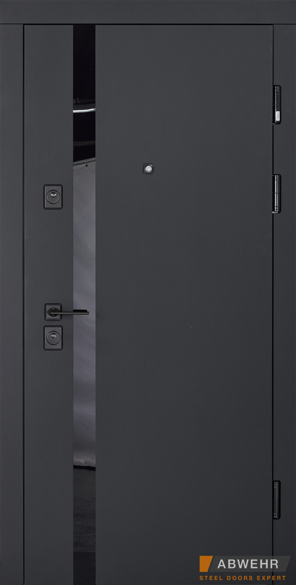 Вхідні двері Abwehr Grand Stellla 515 Чорна текстура + Білий супермат 860*2050 мм Двері для квартири