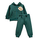 Теплий ясельний костюм для хлопчика на блискавці тринитка з начісуванням, фото 3
