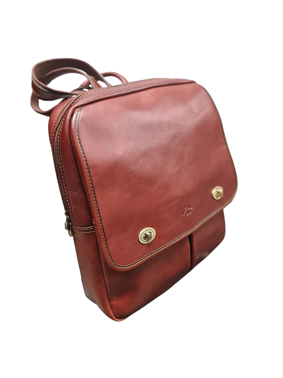 Шкіряний рюкзак жіночий стильний міський молодіжний місткий Катана коричневий, фото 1