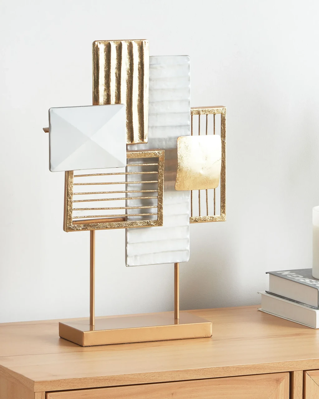 Витончена композиція з геометричних форм BORON Металева золота-біла
