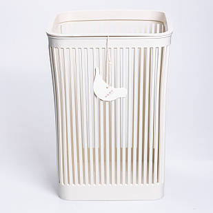 Кошик для сміття пластиковий в офіс для паперу 22×22×30 (см) кошик під сміття 8 (л) відро для сміття Бежевий HP-45-9BE