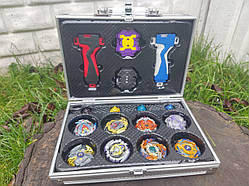 Набір бейблейдів у валізі BEYBLADE CY 1718-22 A 8 дзиґ  металеві елементи 2 запускачі