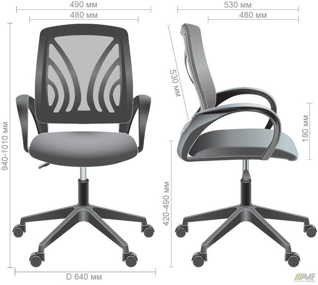 Кресло офисное Ион / Ion сиденье А-1/спинка Сетка черная