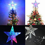 Новорічна гірлянда-верхівка на ялинку “Зірка” 220 В, мультиколір, фото 2