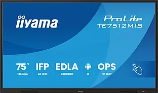 Інтерактивний дисплей 75" IIYAMA ProLite TE7512MIS-B4AG 4K UHD