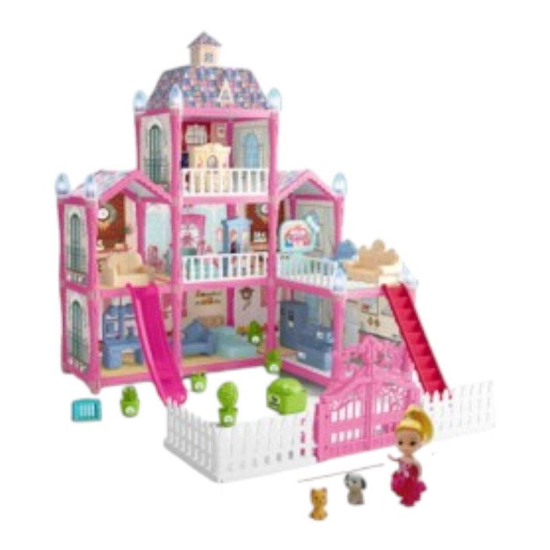 Ляльковий будинок (191 деталь, ляльки, меблі, аксесуари, на батарейках, світиться) G265913-556-59, фото 1