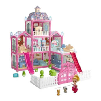 Ляльковий будинок (191 деталь, ляльки, меблі, аксесуари, на батарейках, світиться) G265913-556-59