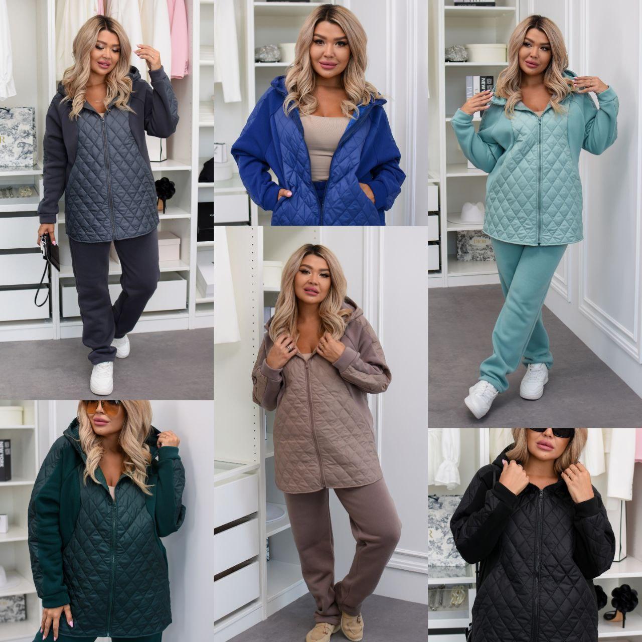 Костюм на флісі для пишних дам "Трьохнитка". Розміри: 48-50, 52-54, 56-58, 60-62, фото 1