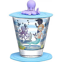 Детский набор Leonardo Bambini Avventura (стакан 215 мл, крышка, подставка), морской дизайн, можно мыть в посудомоечной машине